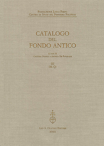 9788822259707-Fondazione Luigi Firpo. Centro di studi sul pensiero politico. Catalogo del Fond