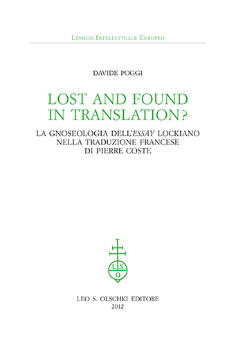 9788822261571-Lost and Found in Translation?. La gnoseologia dell'Essay lockiano nella traduzi