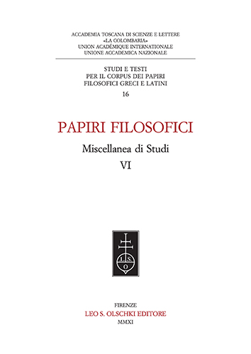 9788822261151-Papiri filosofici. Miscellanea di studi VI.