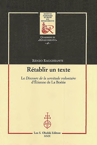 9788822259943-Rétablir un texte. Le «Discours de la servitude volontaire» d'Étienne de La Boét