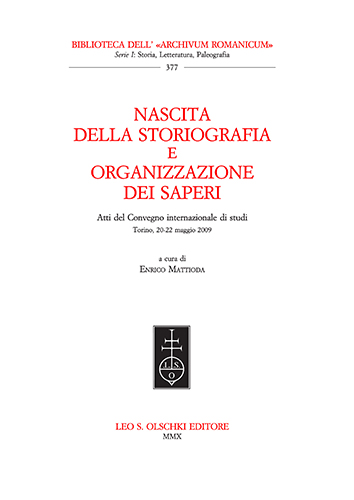 9788822260291-Nascita della storiografia e organizzazione dei saperi.