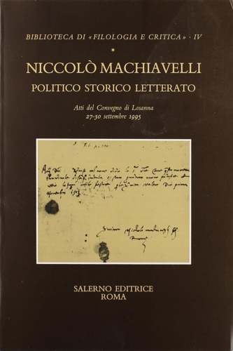 9788884022004-Niccolò Machiavelli politico storico letterato.