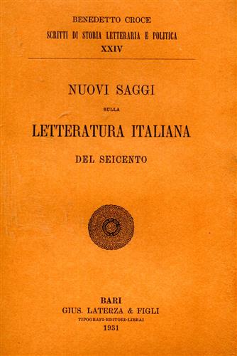 Nuovi saggi sulla letteratura italiana del Seicento.