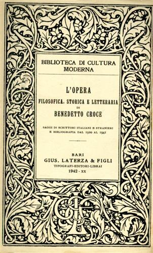 L'Opera filosofica, storica e letteraria.