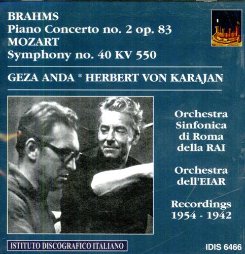 8021945001305-Brahms: Piano Concerto no. 2 op. 83. Mozart: Symphony no. 40 KV 550.