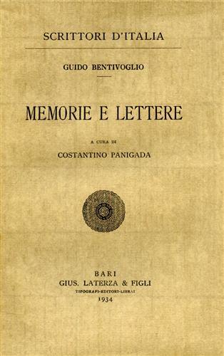 Memorie e lettere.