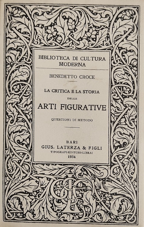 La critica e la storia delle arti figurative. Questioni di metodo.