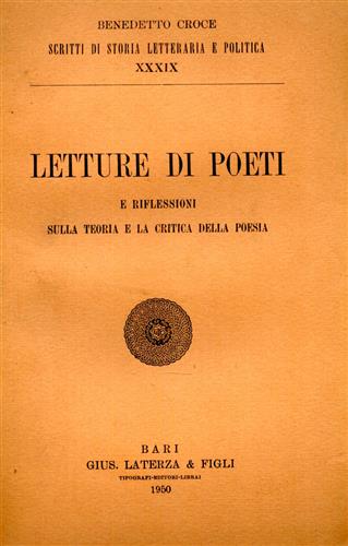 Letture di poeti e riflessioni sulla teoria e la critica della poesia.