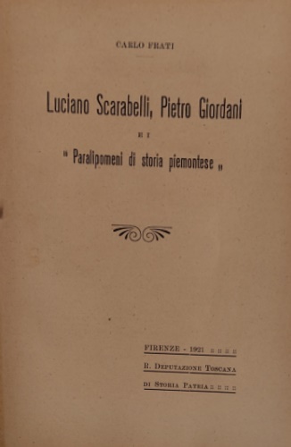 Luciano Scarabelli, Pietro Giordani e i 