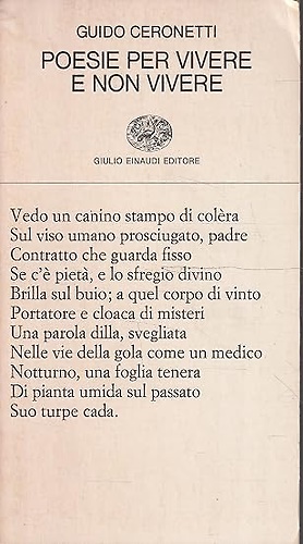 9788806318314-Poesie per vivere e non vivere.