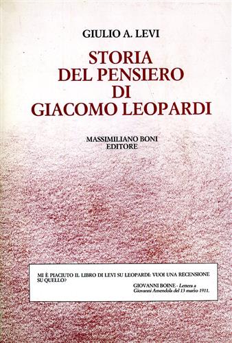9788876224492-Storia del pensiero di Giacomo Leopardi.