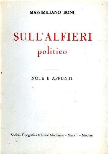 Sull'Alfieri politico.