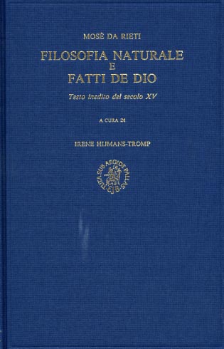 9789004090873-Filosofia naturale e fatti de Dio. Testo inedito del secolo XV.