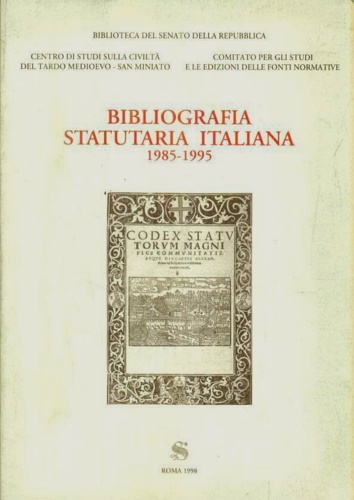 Bibliografia statutaria italiana 1985-1995.