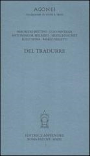 9788884556561-Del tradurre. Il greco e il latino nelle università.
