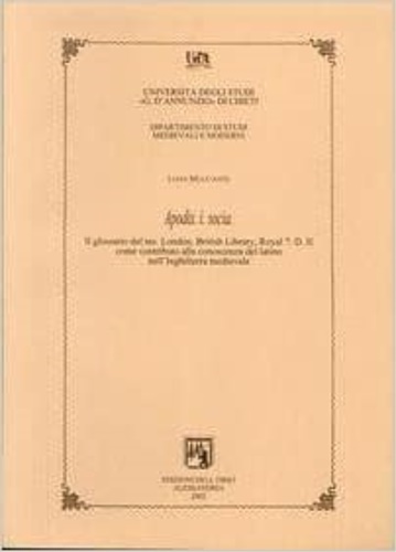9788876949005-Apodix i. socia. Il glossario del ms. London, British Library, royal 7.D II come