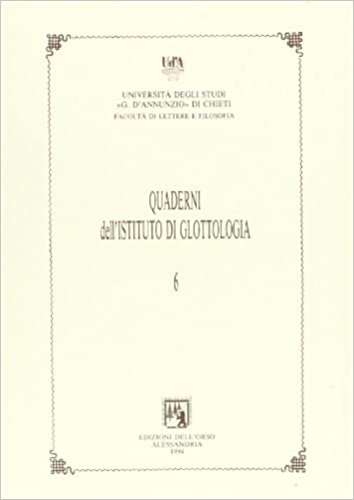 9788876941993-Quaderni della sezione di glottologia e linguistica del Dipartimento di studi me