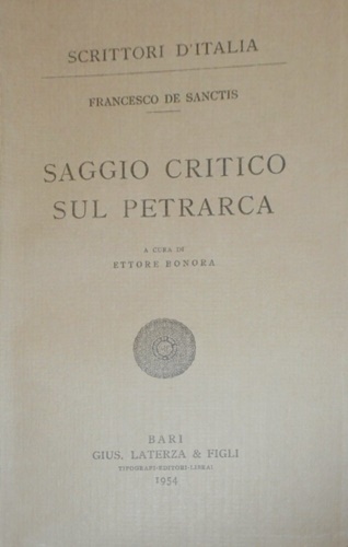 Saggio critico sul Petrarca.