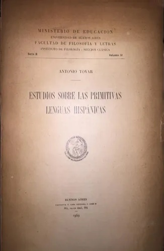 Estudios sobre las primitivas lenguas hispanicas.