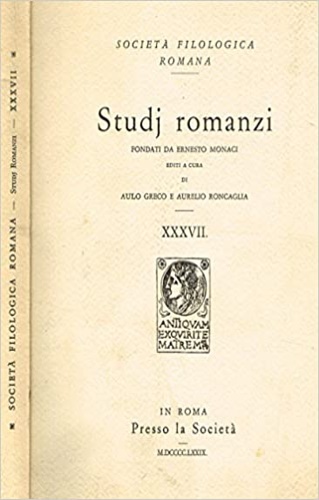 Studj romanzi. Fascicolo XXXVII.