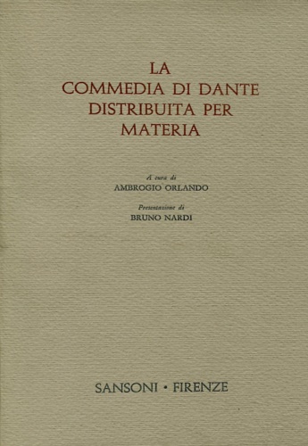 La Commedia di Dante distribuita per materia.