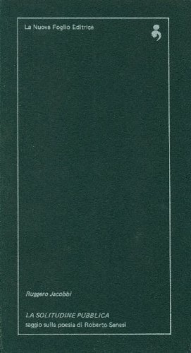 La solitudine pubblica. Saggio sulla poesia di Roberto Sanesi.