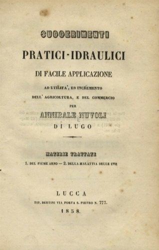 Suggerimenti pratici idraulici di facile applicazione ad utilità, ed incremento