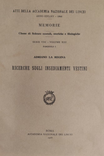 Ricerche sugli insediamenti vestini.