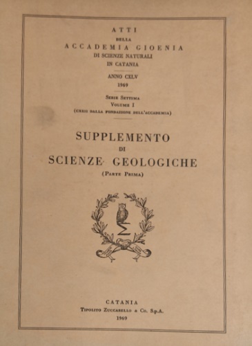 Studi sul mio-pliocene. Supplemento di Scienze Geologiche.