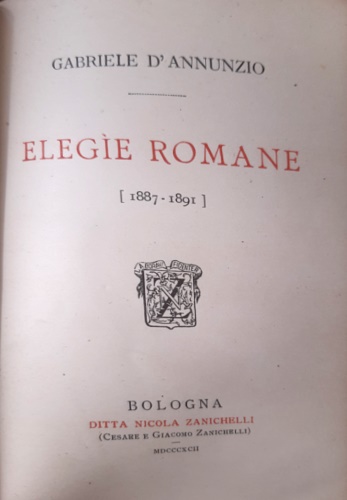 Elegie romane 1887-1891.