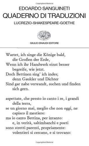 9788806183011-Quaderno di traduzioni. Lucrezio-Shakespeare-Goethe.