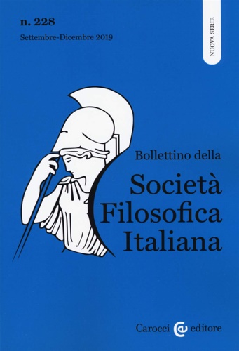 9788843095667-Bollettino della Società Filosofica Italiana. N.228 Settembre- Dicembre 2019.