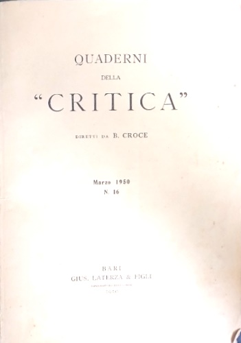 Quaderni della critica. 1950 n.16.