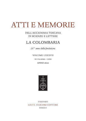9788822268761-Accademia toscana di scienze e lettere «La Colombaria». Atti e memorie.