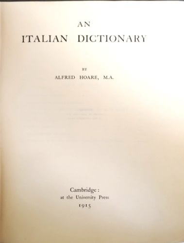 An italian dictionary.