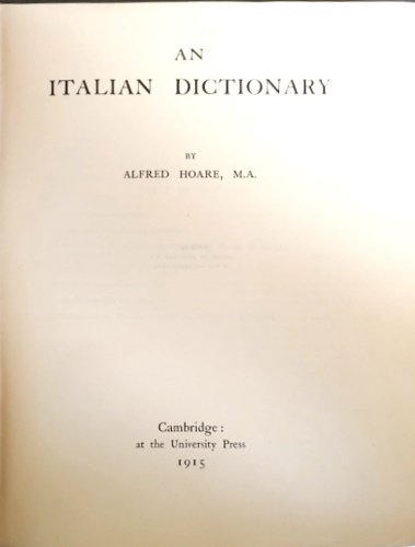 An italian dictionary.
