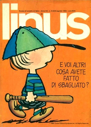 Linus. Anno XX Agosto 1984. N°8  (233).