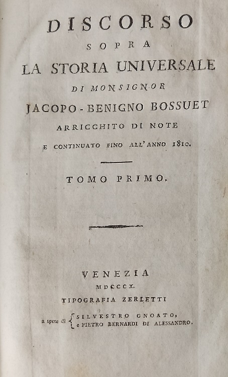 Discorso sopra la storia universale.