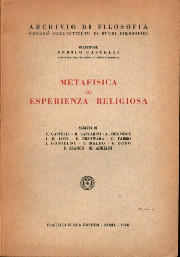 Metafisica ed esperienza religiosa.