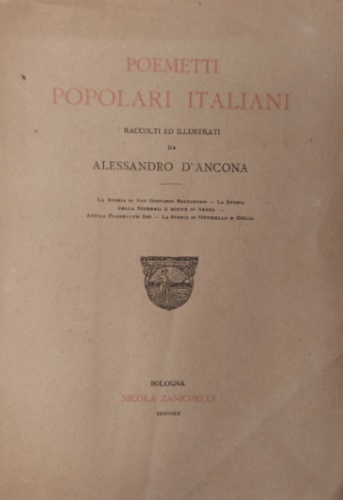 Poemetti popolari italiani.