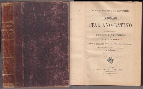  Dizionario Italiano - Latino. In correlazione