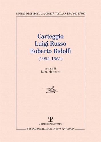 9788859619253-Carteggio Luigi Russo Roberto Ridolfi.