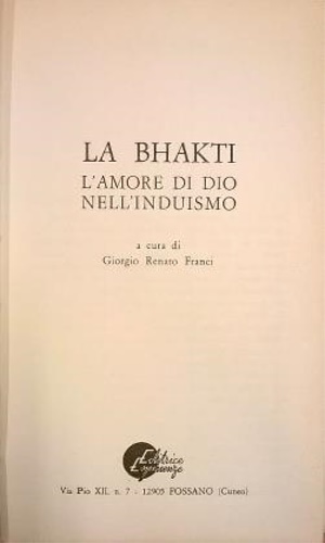 La Bhakti. L'amore di Dio nell'Induismo.