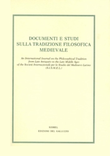9788884507457-Documenti e Studi sulla tradizione filosofica medievale. vol.XXVI,2016.