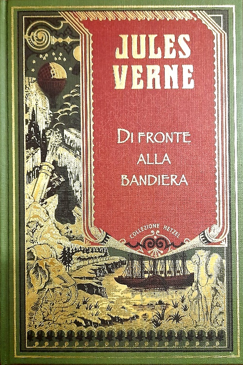 Di fronte alla bandiera.