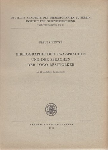 Bibliographie der Kwa-Sprachen und der Sprachen der Togo-Restvölker.