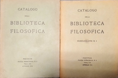 Catalogo della biblioteca Filosofica.
