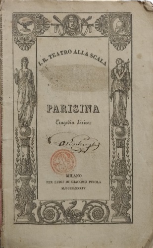 Parisina. Tragedia lirica da rappresentarsi nell'imp. Teatro alla Scala il carne