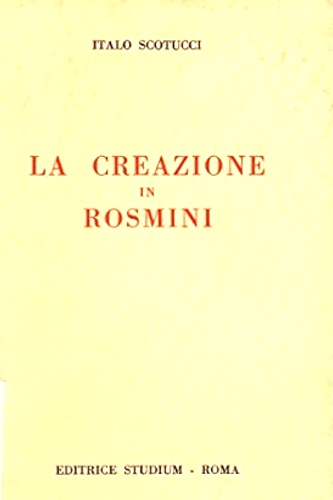La creazione in Rosmini.