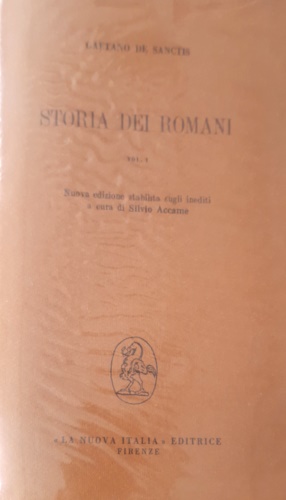Storia dei Romani. Vol.I: La conquista del primato in Italia.